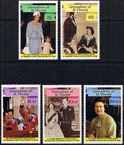 Grenadines of St Vincent 1987 Royal Ruby Wedding Set Fine Mint