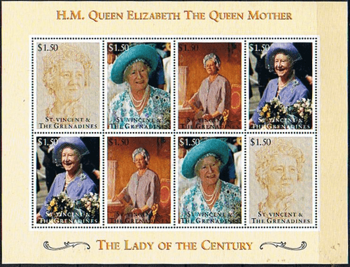 Grenadines of St Vincent 1995 Queen Mothers Birthday Miniature Sheet Fine Mint