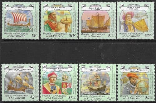 Grenadines of St Vincent BEQUIA 1988 Explorers Set Fine Mint