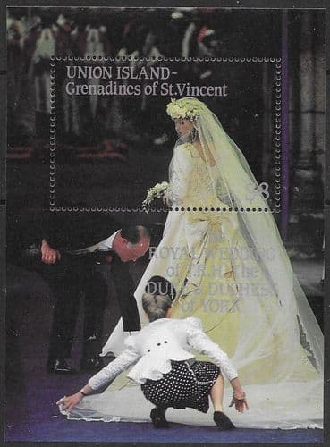 Grenadines of St Vincent UNION ISLAND 1986 Royal Wedding Miniature Sheet Fine Mint