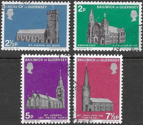 Guernsey 1971 Christmas Set Fine Used