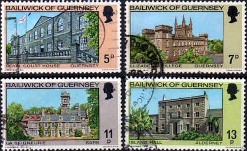 Guernsey 1976 Christmas Buildings Set Fine Used