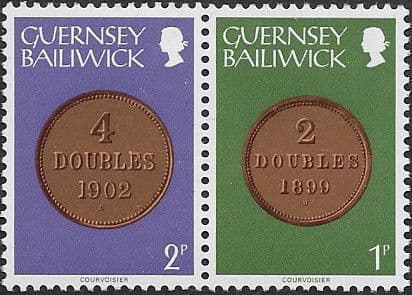 Guernsey 1979 Coins Strip of 2 - 3p Values Fine Mint