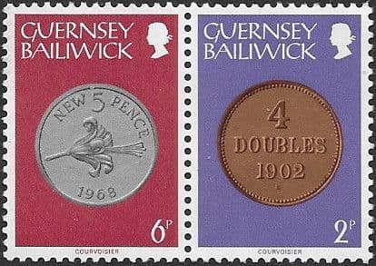 Guernsey 1979 Coins Strip of 2 - 8p Values Fine Mint