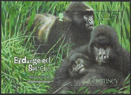 Guernsey 2007 Endangered Species Mountain Gorilla MS 1173 Sheet Fine Mint