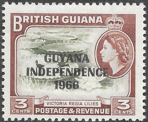 Guyana 1966 Independence Overprint SG 386 Fine Mint