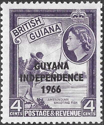 Guyana 1966 Independence Overprint SG 387 Fine Mint