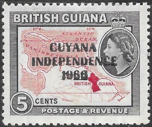 Guyana 1966 Independence Overprint SG 388 Fine Mint