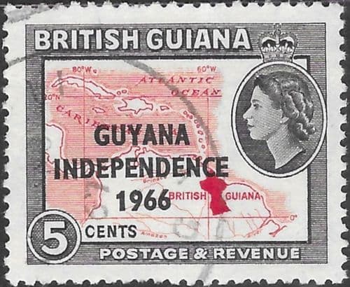 Guyana 1966 Independence Overprint SG 388 Fine Used