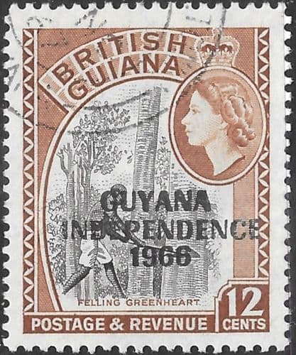 Guyana 1966 Independence Overprint SG 391 Fine Used