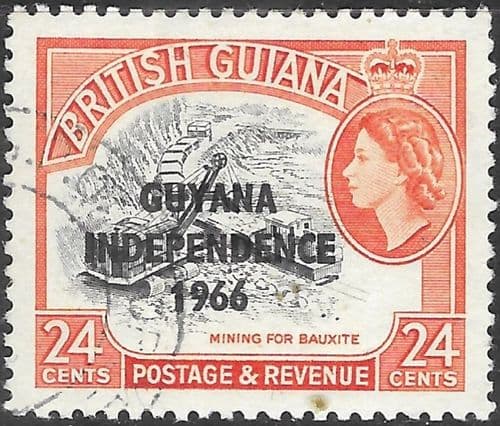 Guyana 1966 Independence Overprint SG 392 Fine Used