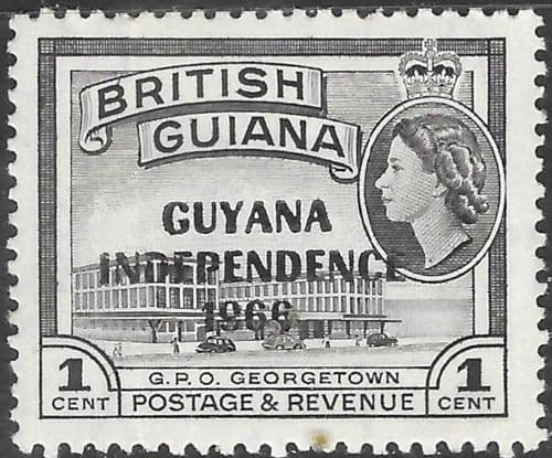 Guyana 1966 Independence Overprint SG 399 Fine Mint