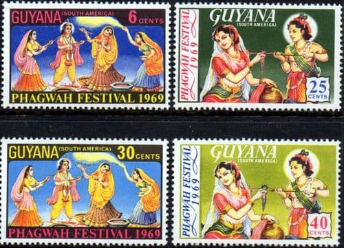 Guyana 1969 Hindu Festival of Phagwah Set Fine Mint