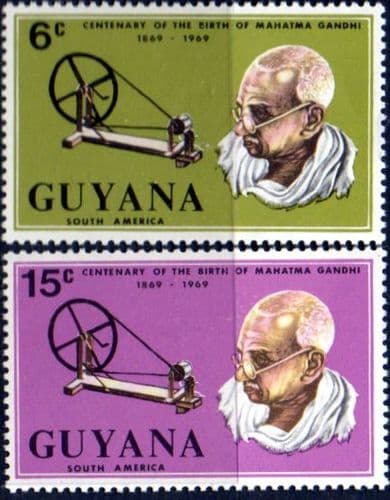 Guyana 1969 Mahatma Gandhi Set Fine Mint