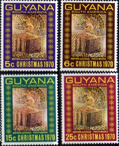 Guyana 1970 Christmas Set Fine Mint
