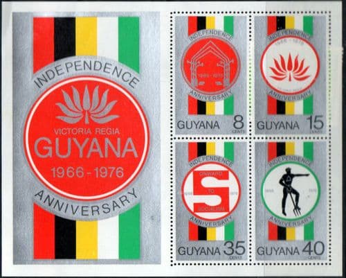Guyana 1976 Independence Miniature Sheet Fine Mint