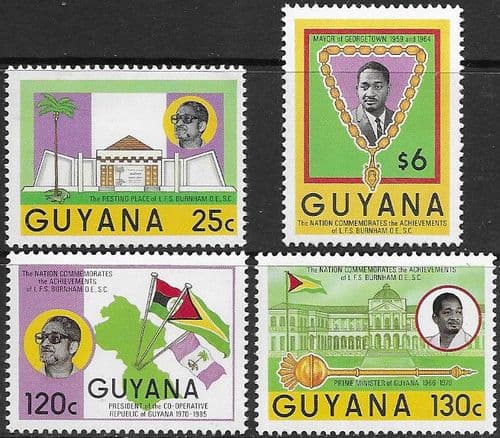 Guyana 1985 President Burnham Commemoration Set Fine Mint