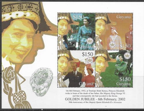 Guyana 2002 Golden Jubilee Miniature Sheet Fine Mint