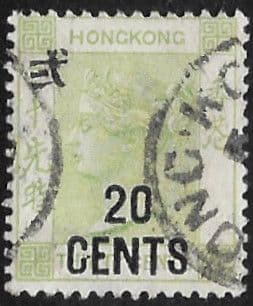 Hong Kong 1885 Queen Victoria Surcharged SG 48 Fine Used