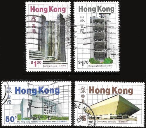Hong Kong 1985 New Buildings Set Fine Used
