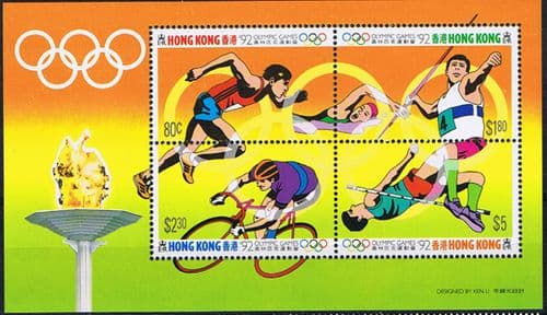 Hong Kong 1992 Olympic Games Miniature Sheet Fine Mint