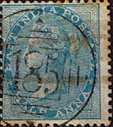 India 1865 Queen Victoria Surcharged SG 65 Fine Used