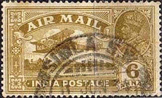 India 1929 King George V Air Mail SG 223 Fine Used