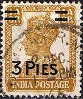India 1946 King George VI Surcharged SG 282 Fine Used