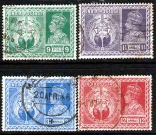 India 1946 King George VI Victory Set Fine Used