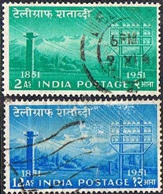 India 1953 Centenary of Indian Telegraphs Set Fine Used
