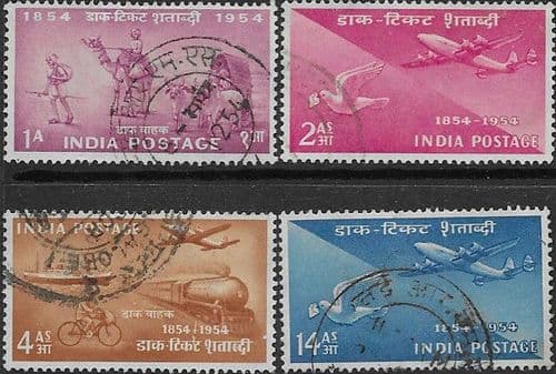 India 1954 Indian Stamp Centenary Set Fine Used