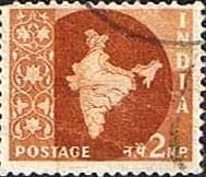 India 1957 Map SG 376 Fine Used