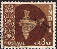 India 1957 Map SG 377 Fine Used