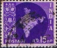 India 1957 Map SG 381a Fine Used