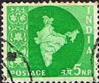 India 1958 Map SG 402 Fine Used