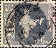 India 1958 Map SG 403 Fine Used