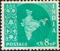 India 1958 Map SG 404 Fine Used