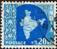 India 1958 Map SG 408 Fine Used