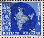 India 1958 Map SG 409 Fine Used