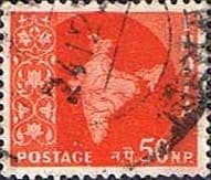 India 1958 Map SG 410 Fine Used