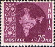 India 1958 Map SG 411 Fine Used