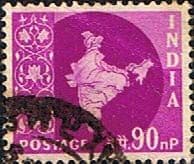 India 1958 Map SG 412 Fine Used