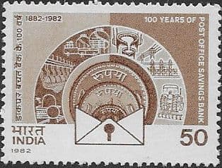 India 1982 Centenary of Post Office Savings Bank SG 1056 Fine Mint