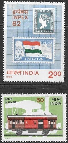 India 1982 Inpex 82 Stamp Exhibition Set Fine Mint
