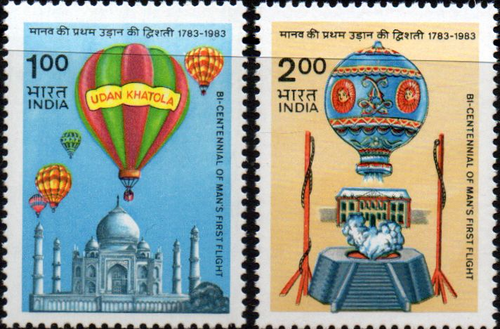 India 1983 First Indian Hot Air Balloon Set Fine Mint