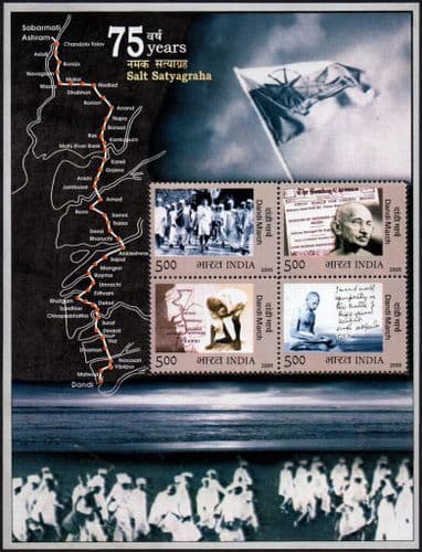 India 2005 75th Anniversary of Dandi March MiniatureSheet Fine Mint