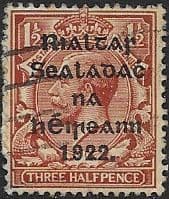 Ireland 1922 Eire Issue SG 28 George V Overprint Fine Used