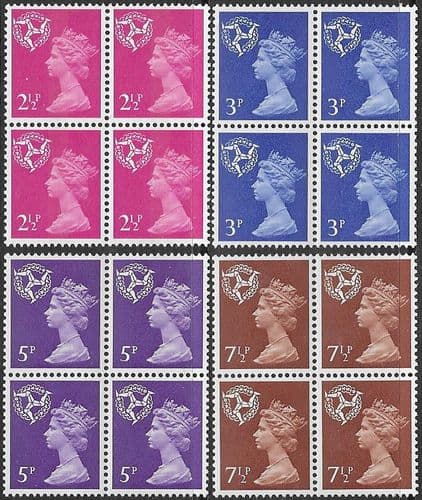 Isle of Man 1971 Machin Block of 4 Set Fine Mint