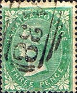Jamaica 1860 Queen Victoria Head SG 3 Fine Used