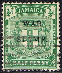 Jamaica 1916 War Tax Overprints SG 70 Fine Used